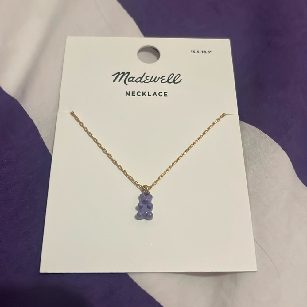 💜🧸 Madewell enamel gummy bear pendant necklace NWT! 💜🧸